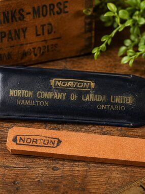 Vintage Norton Fairbanks-Morse Sharpening Stone Industrial Advertising